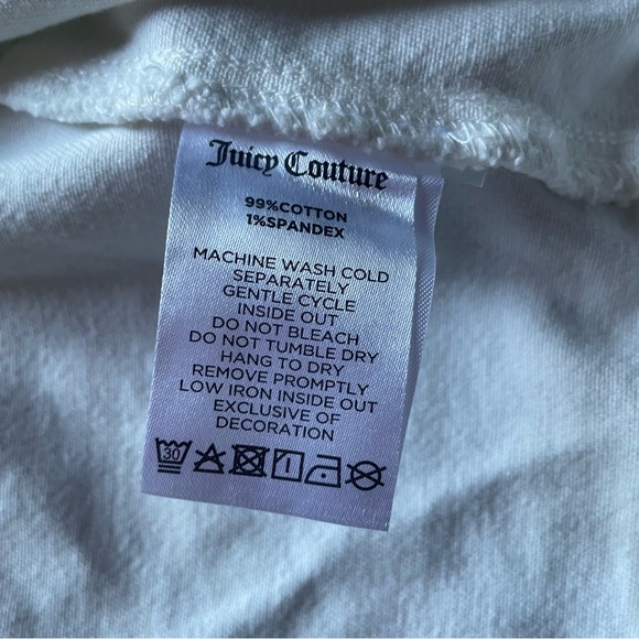 Juicy Couture White Denim Angel Vest Womens S Bedazzled Rhinestone Y2K Cropped - Picture 6 of 6